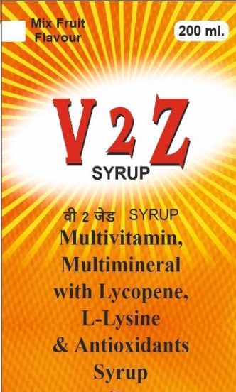 v2z multivitamin, multimineral with lycopene, l lysine & antioxidants syrup